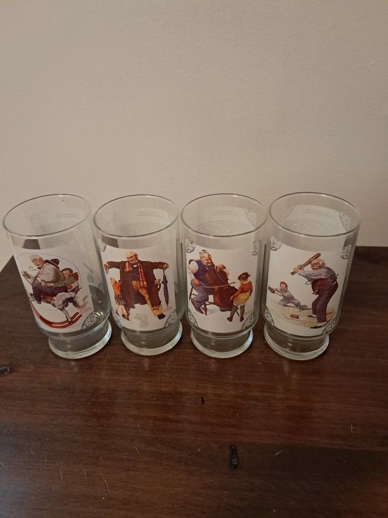 Norman rockwell country time lemonade glasses