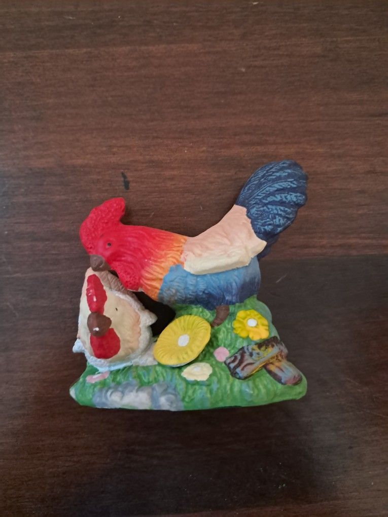 rooster and chicken fine porcelain