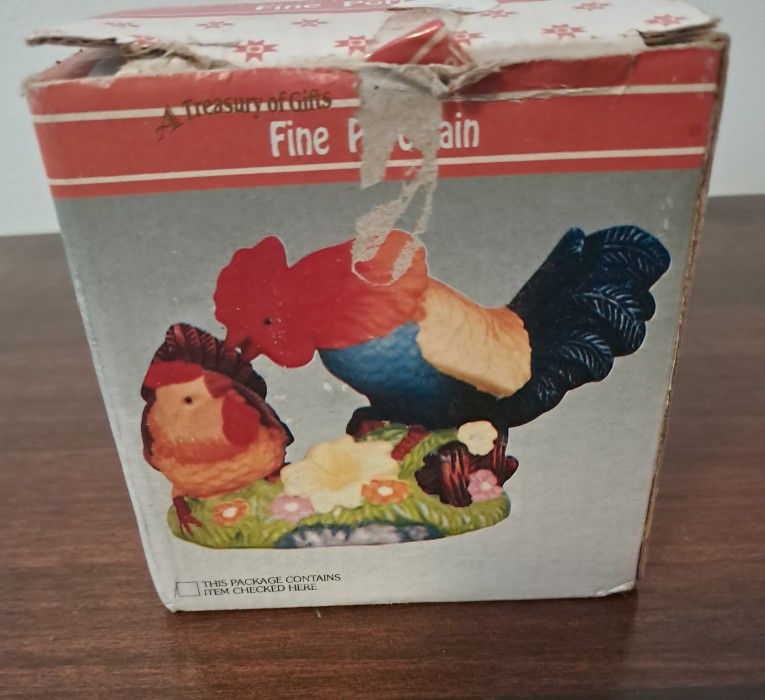 rooster and chicken fine porcelain - photo 3