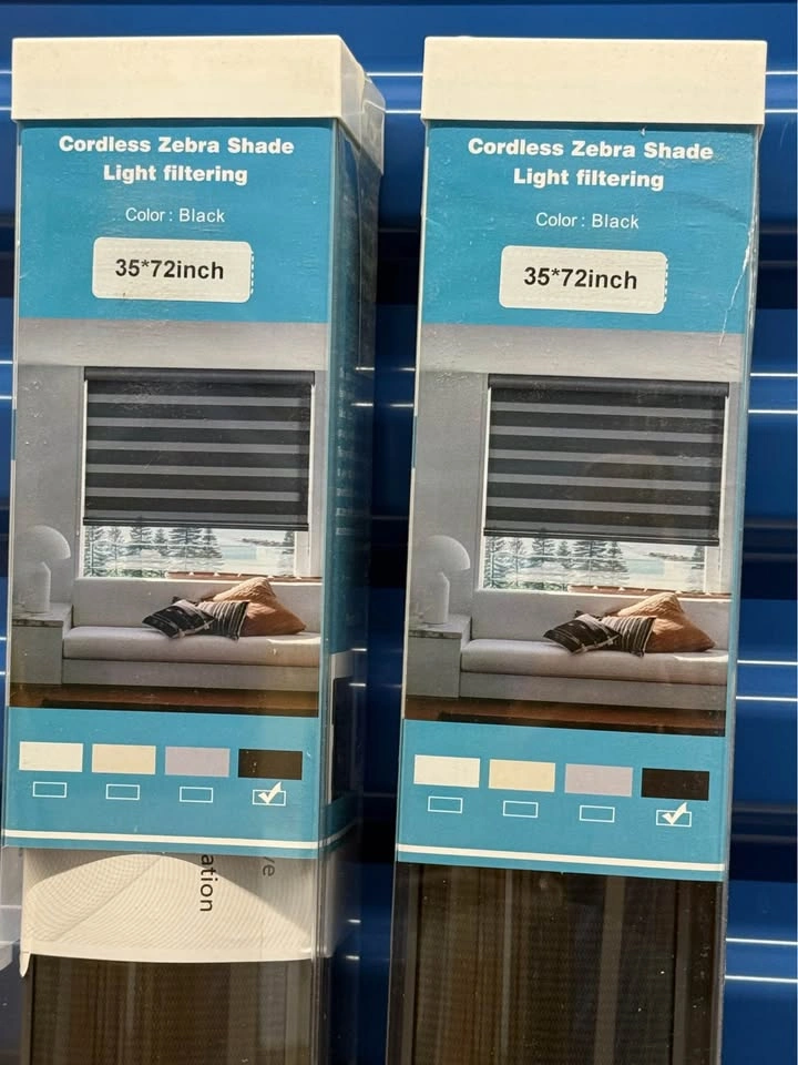 Brand New 35”x72” Cordless Zebra Shades, Black - photo 2