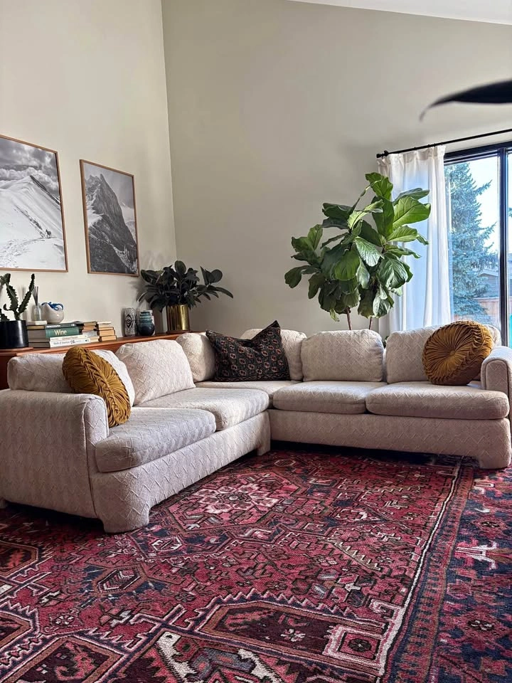 Vintage Skylar cream woven sectional