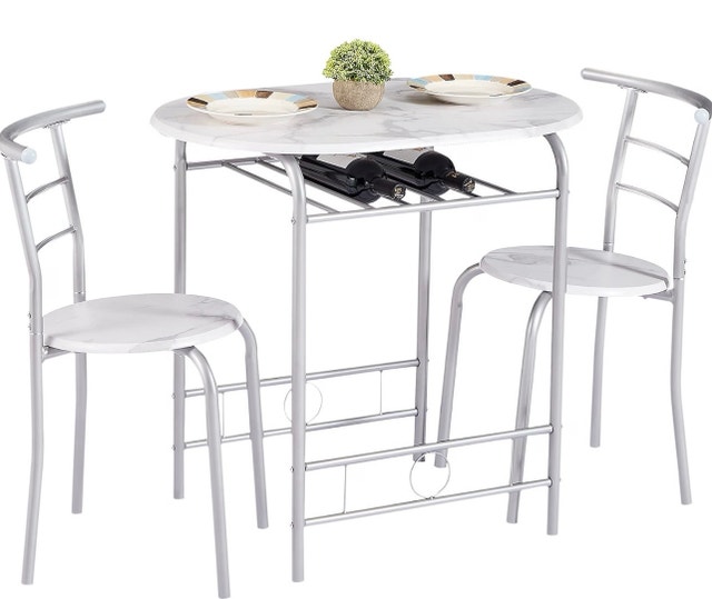 3 Piece Round Dining Table Set