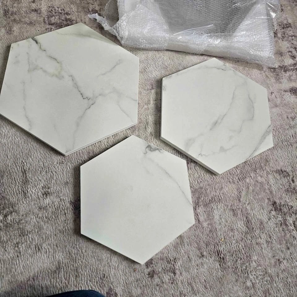 Deco Gold Pedestal Stands, Set of 3 Hexagon Cake Tables