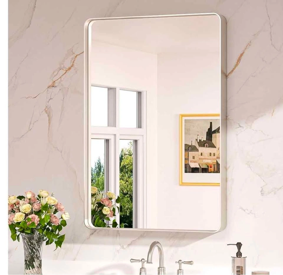 Brushed Nickel Mirror 24” x 36” Rounded Rectangle - photo 2