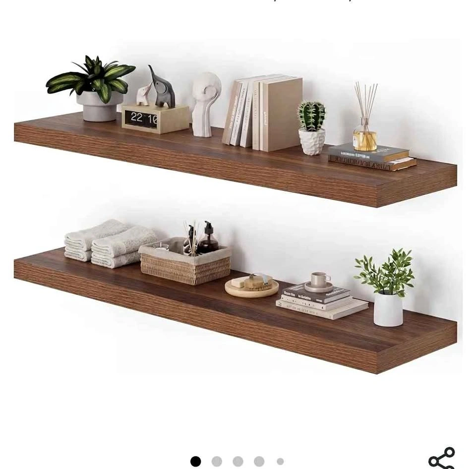 2 pcs Heimlove floating shelves 4x24 inches (light brown)