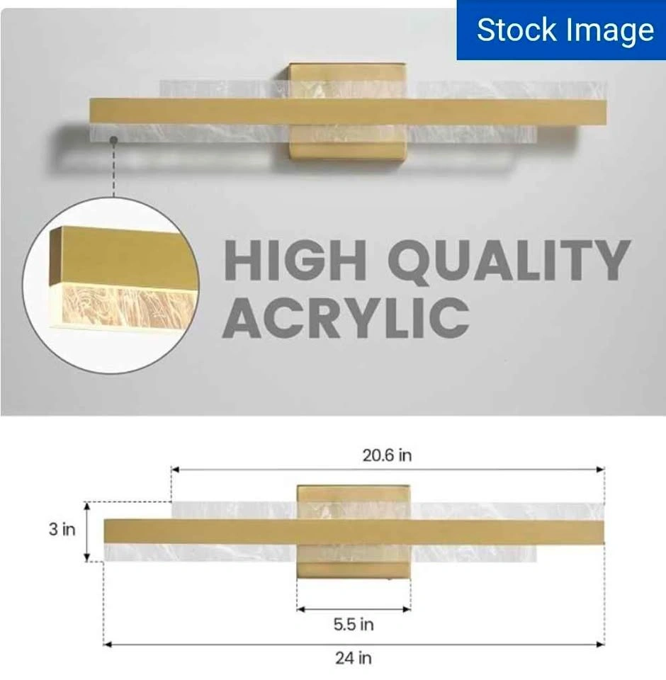 Modern Vanity Light: Brushed Gold 24 inch 28W Dimmable LED - photo 3