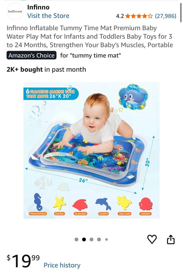Infinno Inflatable Tummy Time Water Mat - photo 4