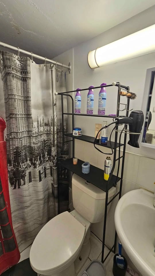 Black Metal Over-The-Toilet Storage Rack - photo 2