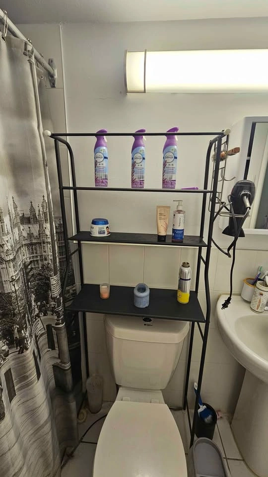 Black Metal Over-The-Toilet Storage Rack - photo 3