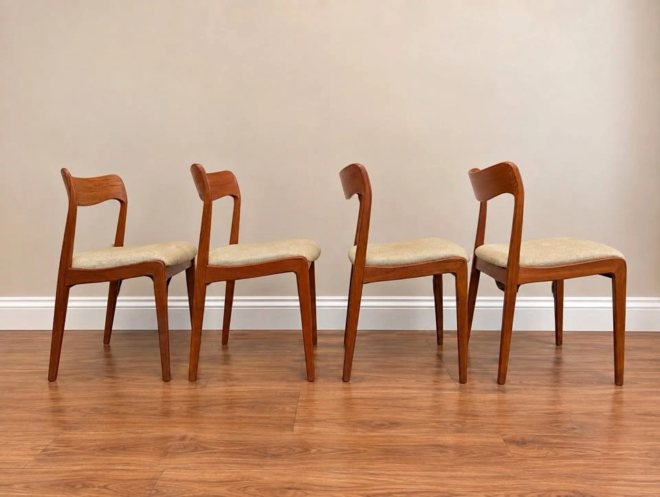 Set of 4 Vintage Danish Teak Dining Chairs
