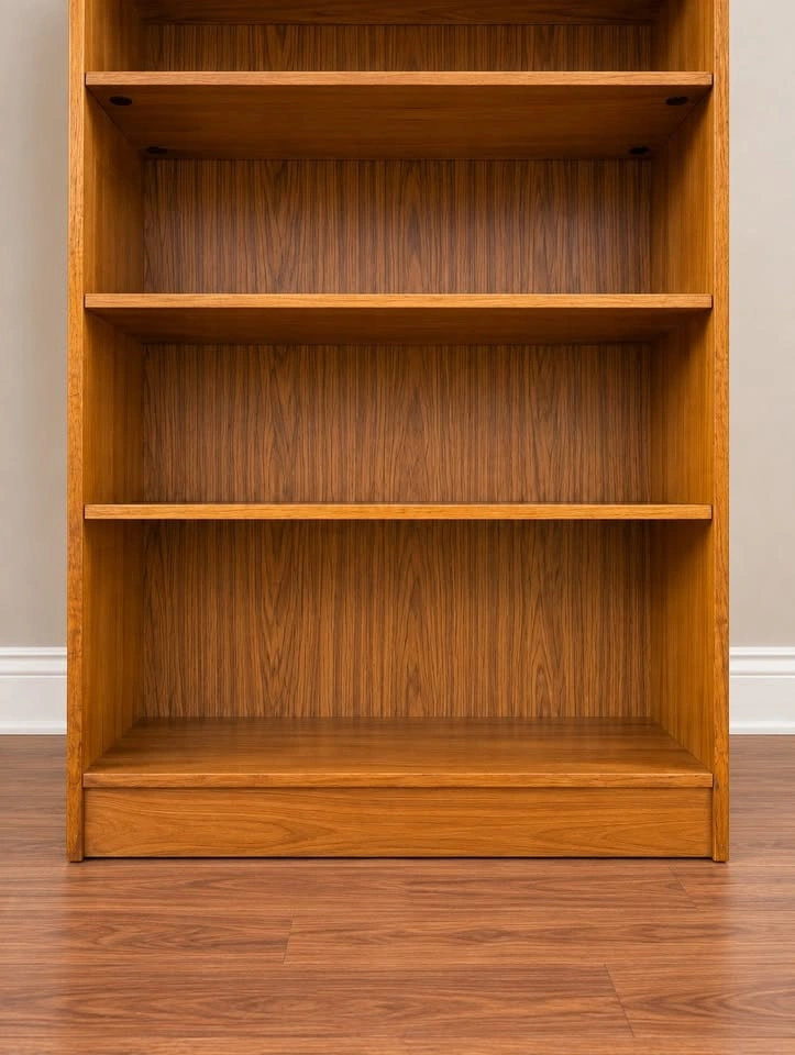Vintage Teak Tall Bookcase | MCM Mid Century Display Shelf - photo 5