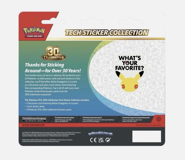 Pokémon TCG: 30th Celebration Tech Sticker Collection - photo 3