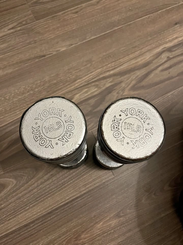 York 15 lb dumbbells