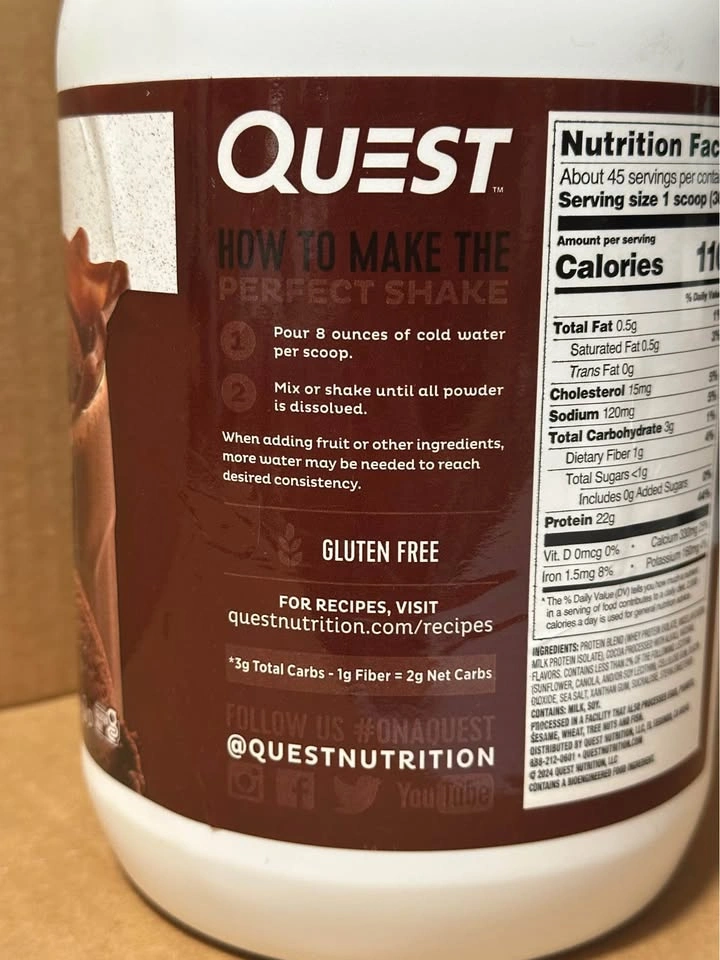 Quest Protein Powder — Chocolate Milkshake, 3 lb (45 Servings) - photo 3