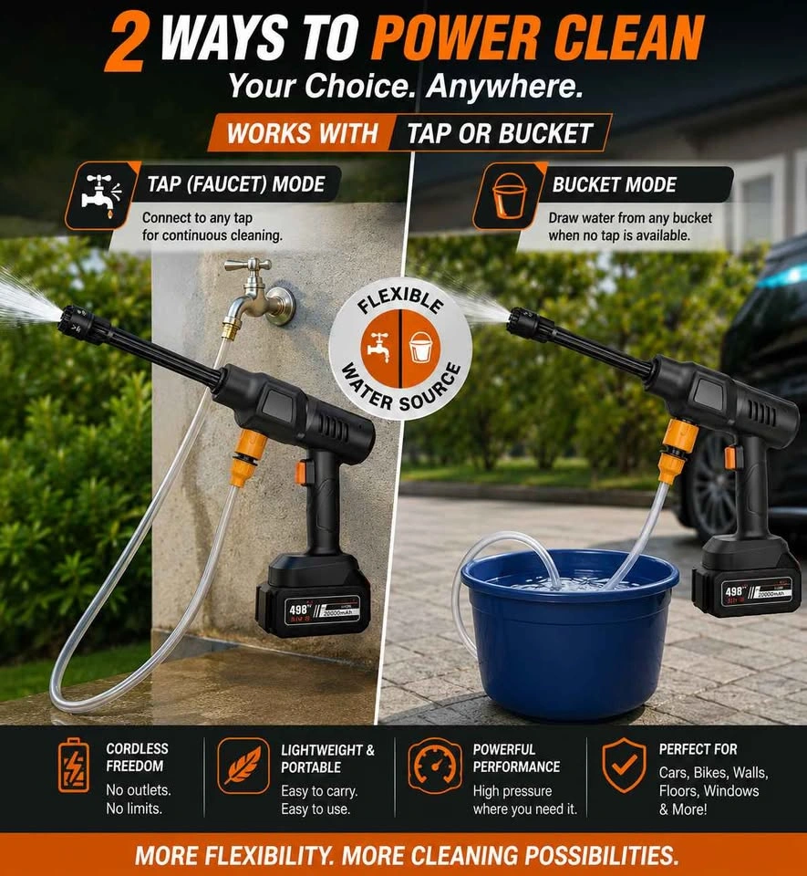 Cordless Pressure Washer 990PSI with Battery and Case - photo 2