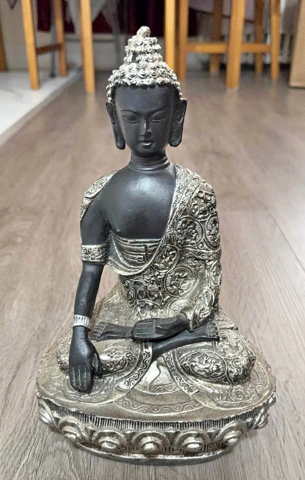 Buddha Statue - Black and Silver