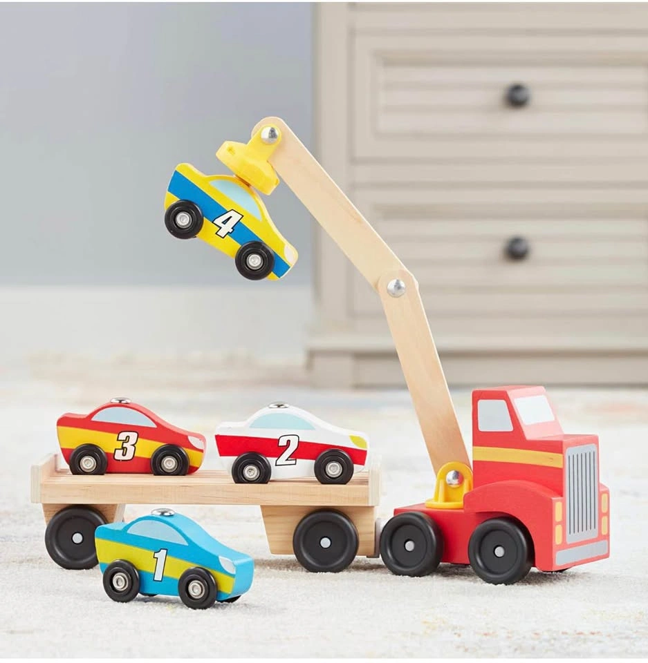 Melissa & Doug Wooden Car Transporter Truck Magnetic Cars Toy - photo 3