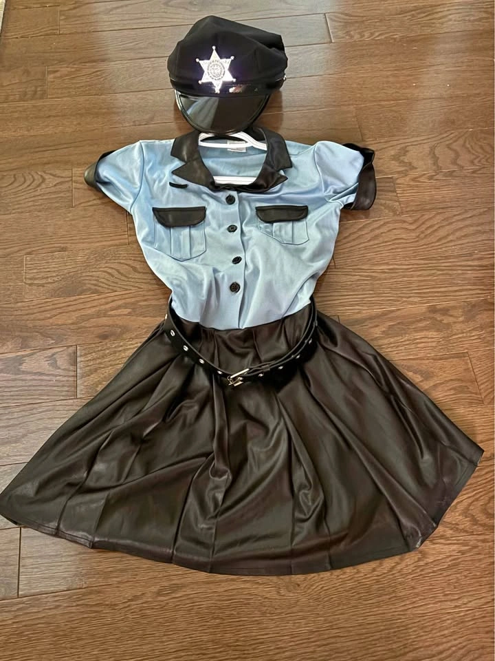 Halloween police officer girls dress costume large