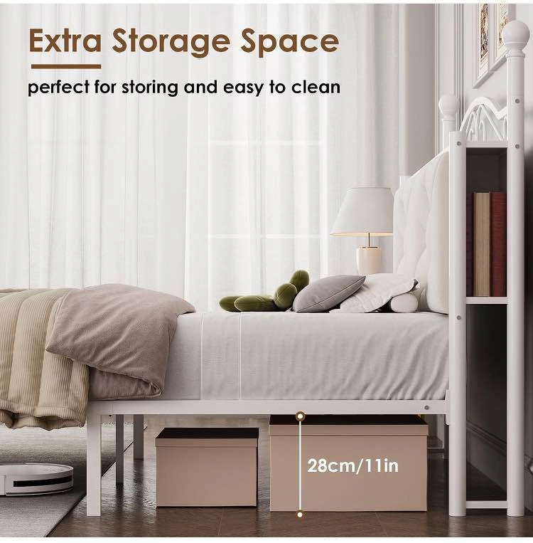 🌟 NEW Queen Canopy Bed with Storage Drawers – White - photo 5