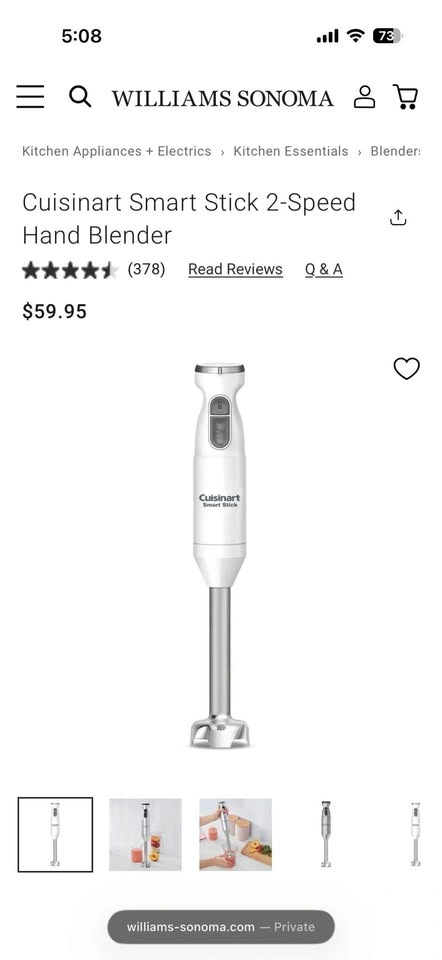 Cuisinart Smart Stick 2-Speed Hand Blender - photo 4