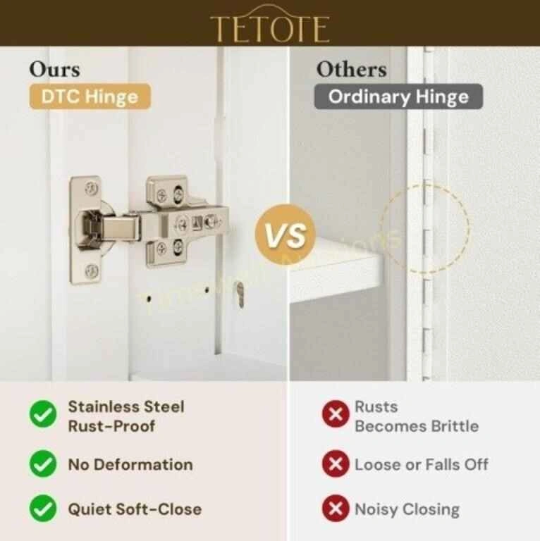 TETOTE Beveled Medicine Cabinet with Mirror OPEN BOX - photo 2