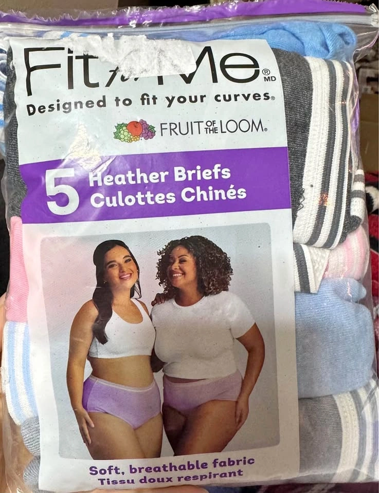 Fruit of the Loom Fit for Me Heather Briefs - 5 Pack size 10