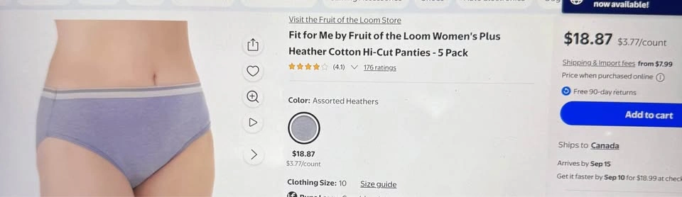 Fruit of the Loom Fit for Me Heather Briefs - 5 Pack size 10 - photo 2