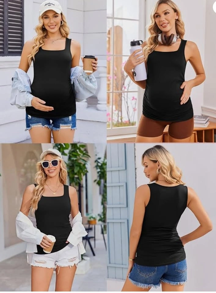 Ekouaer 3 Pack Women Maternity Tank Tops S - photo 4