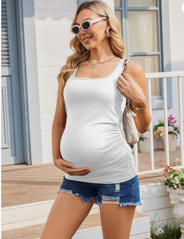 Ekouaer 3 Pack Women Maternity Tank Tops S - photo 5