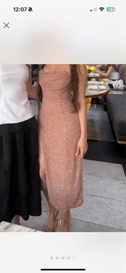 Oh Polly Sequin Midi Dress High Slit image indicator(5)