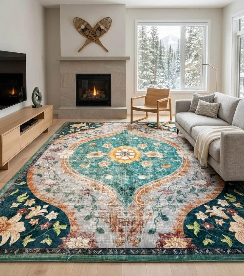 🍀Elegant 8x10 ft Area Rug - New, Cozy, Washable & Non Slip - photo 2