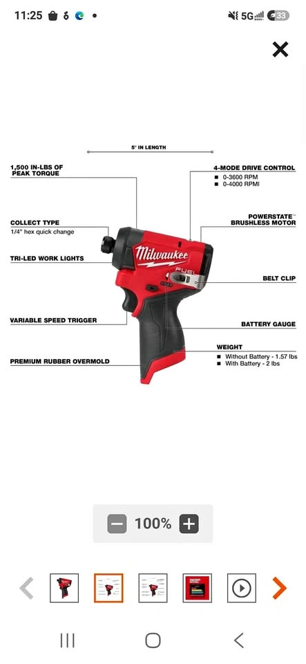 Milwaukee M12 FUEL 1/4" Hex Impact Driver Kit