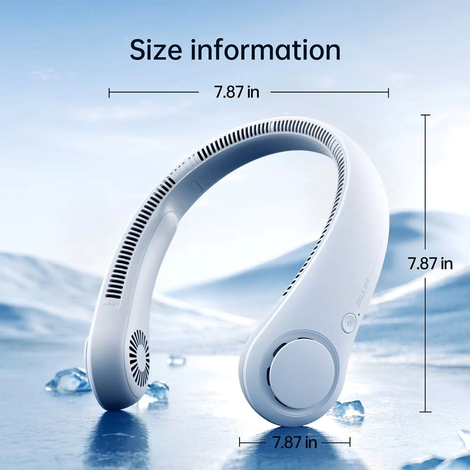 JISULIFE Neck Fan – Hands-Free, Rechargeable, Ultra-Quiet