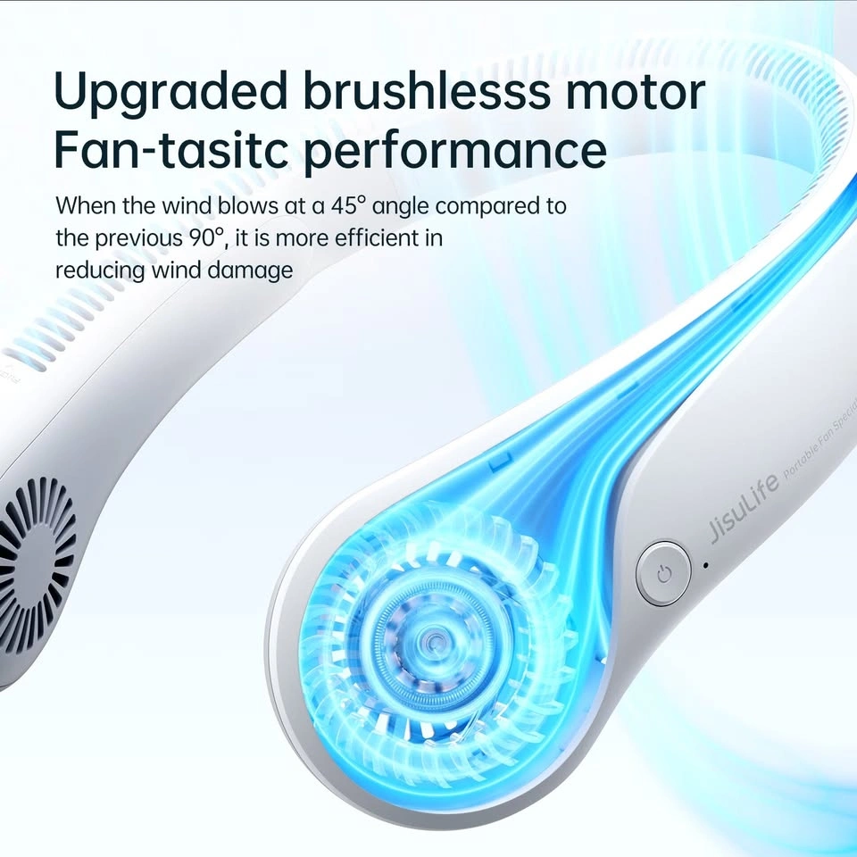 JISULIFE Neck Fan – Hands-Free, Rechargeable, Ultra-Quiet - photo 3