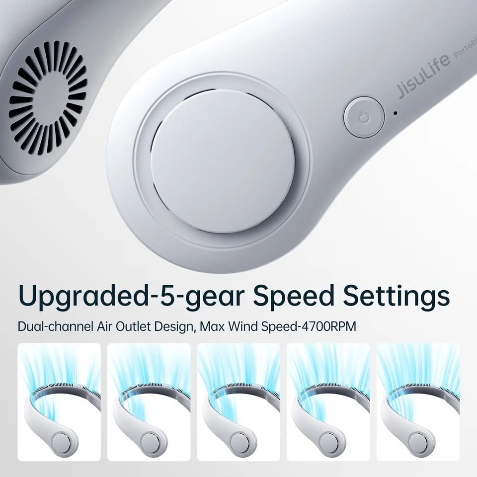 JISULIFE Neck Fan – Hands-Free, Rechargeable, Ultra-Quiet - photo 5