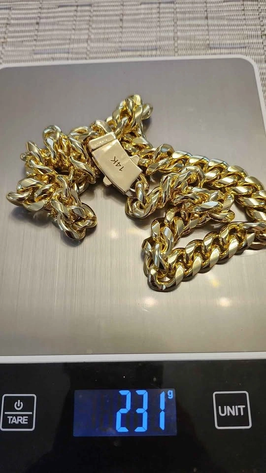 14K Gold Monaco Cuban yellow gold plated Link Chain - 231g - photo 2