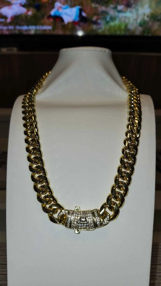 14K Gold Monaco Cuban yellow gold plated Link Chain - 231g - photo 3