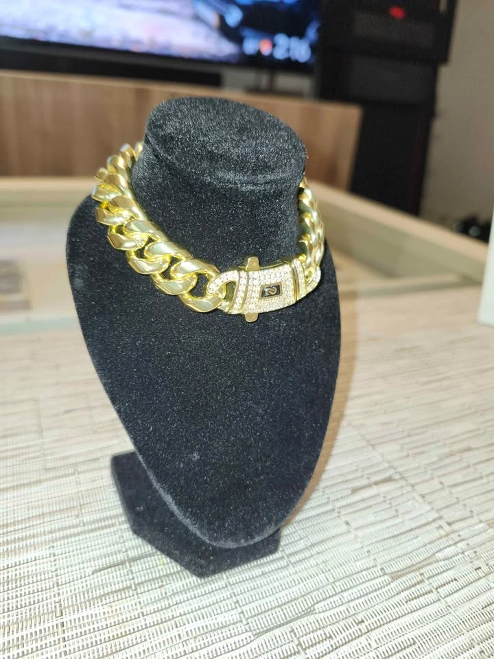 Gold Monaco Cuban 14k Yellow Gold Plated Link Bracelet - photo 2