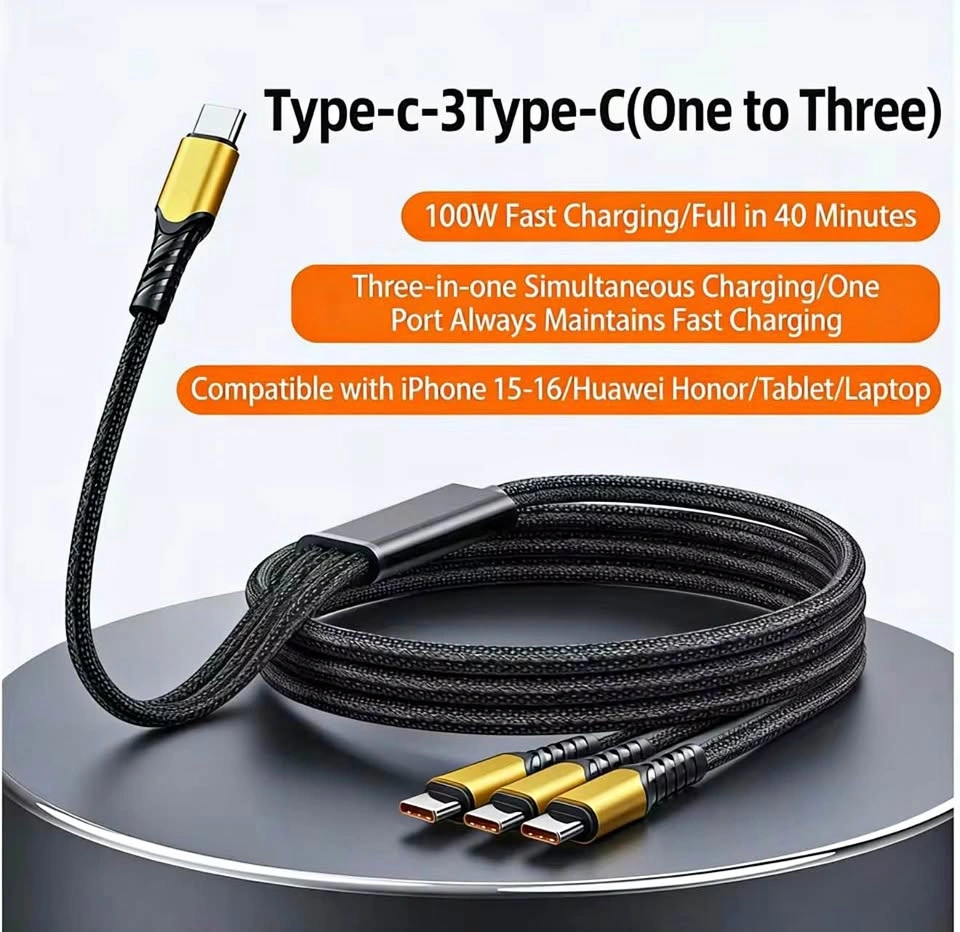 3-in-1 100W USB-C Fast Charging Cable