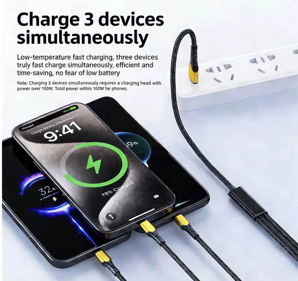 3-in-1 100W USB-C Fast Charging Cable - photo 2