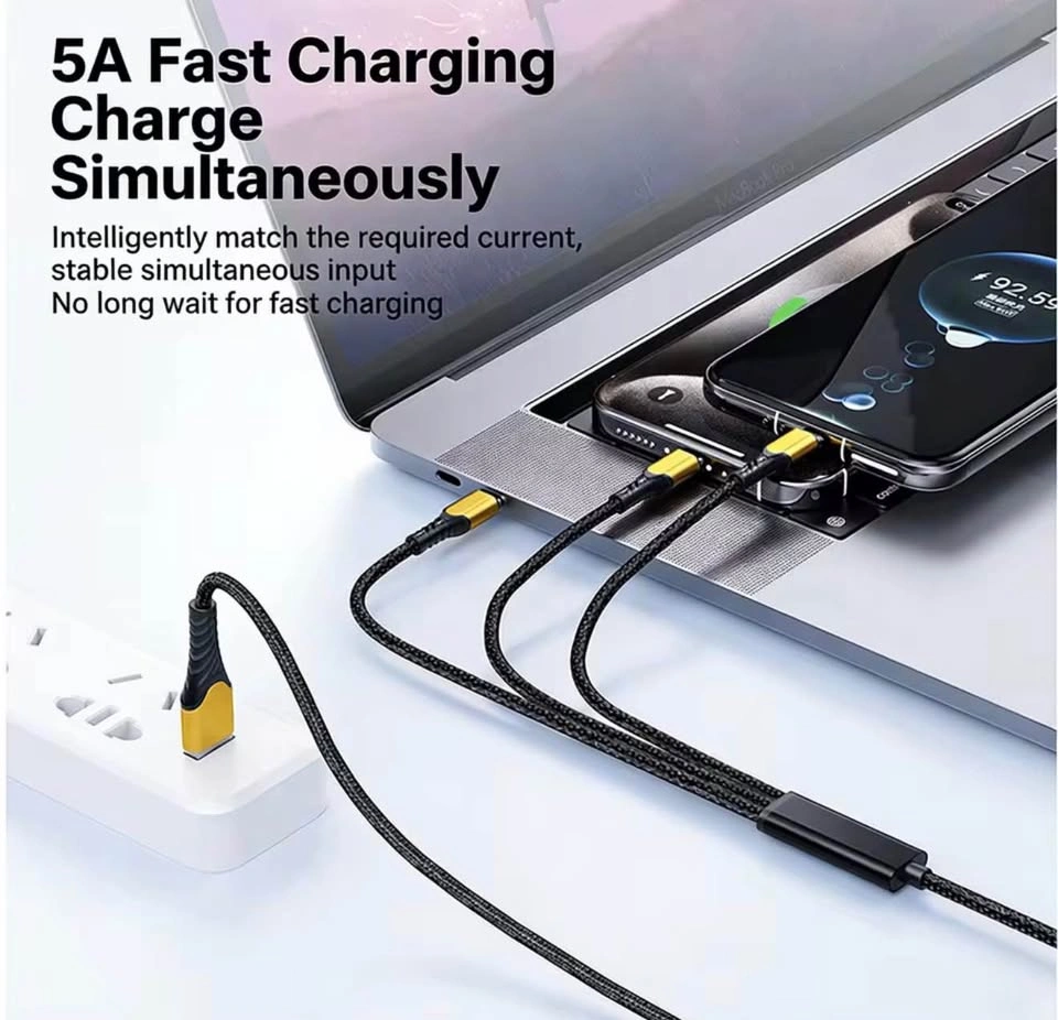 3-in-1 100W USB-C Fast Charging Cable - photo 3