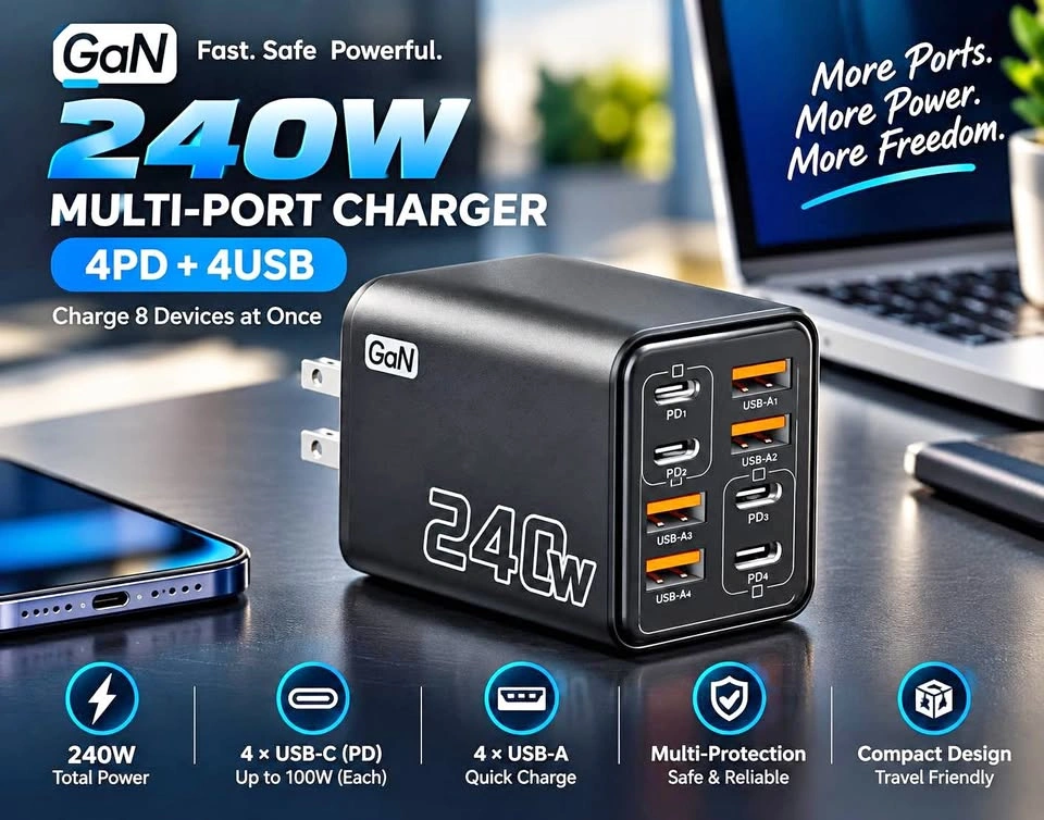 240W 8-Port Multi-Port Charger
