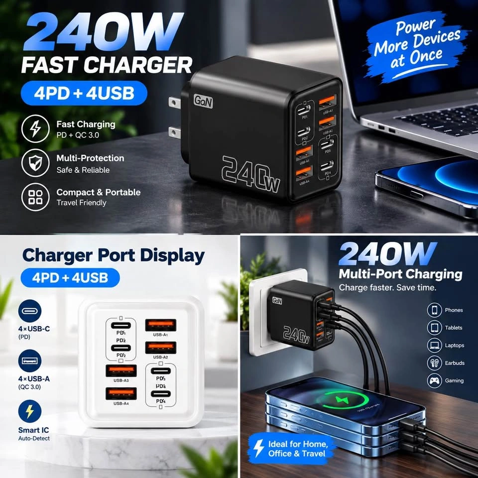 240W 8-Port Multi-Port Charger - photo 3