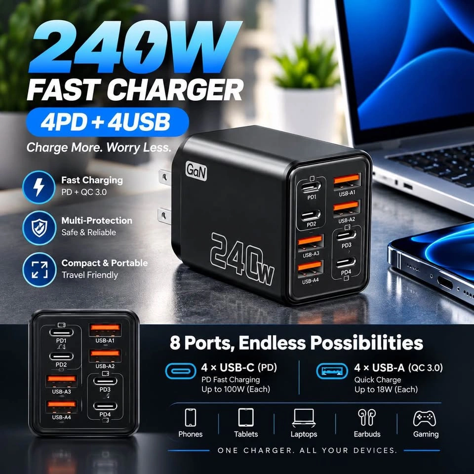 240W 8-Port Multi-Port Charger - photo 4
