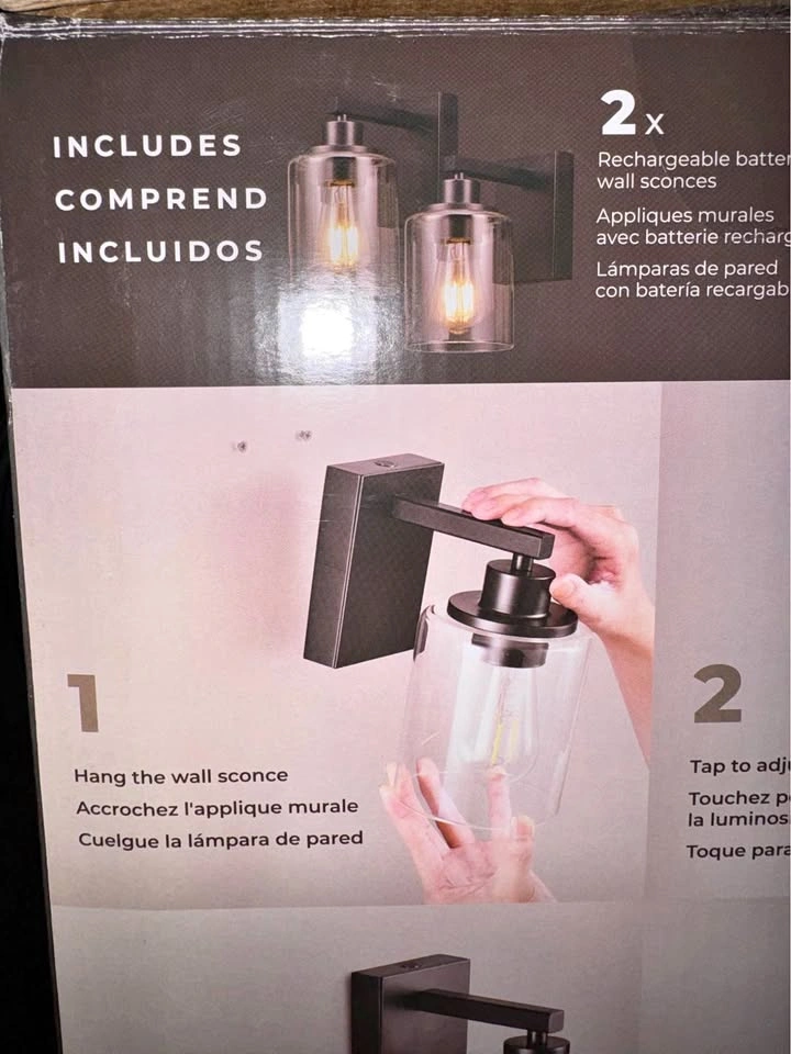 2-Pack Rechargeable Battery Wall Sconces (ITM. 1938095)