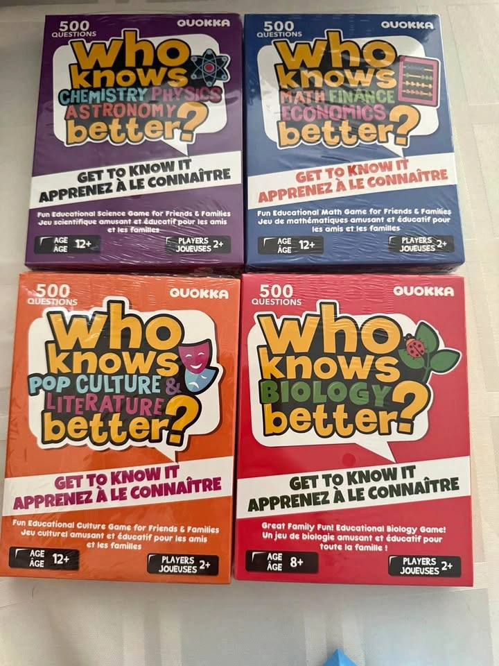 4-in-1 Educational Trivia Card Game Set by Quokka