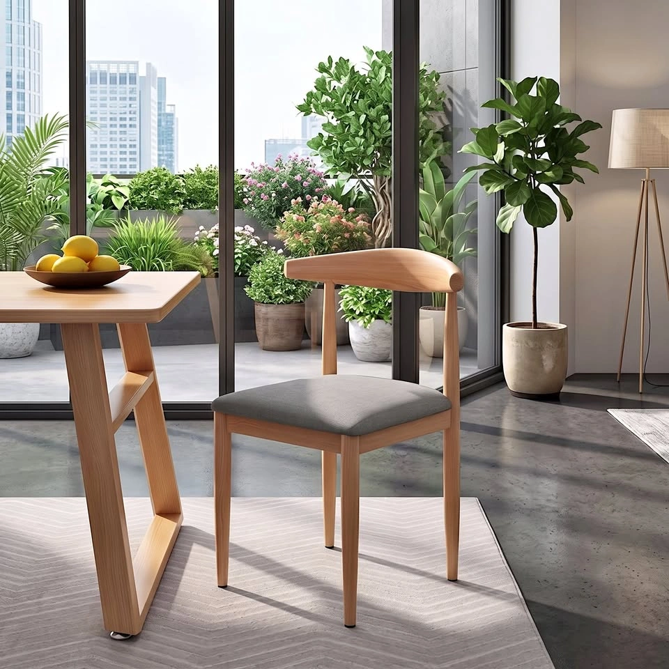 Modern Dining Chair – Minimalist Cowhorn-inspired Chair