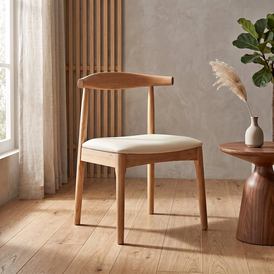 Mid-Century Modern Solid Wood Dining Chair