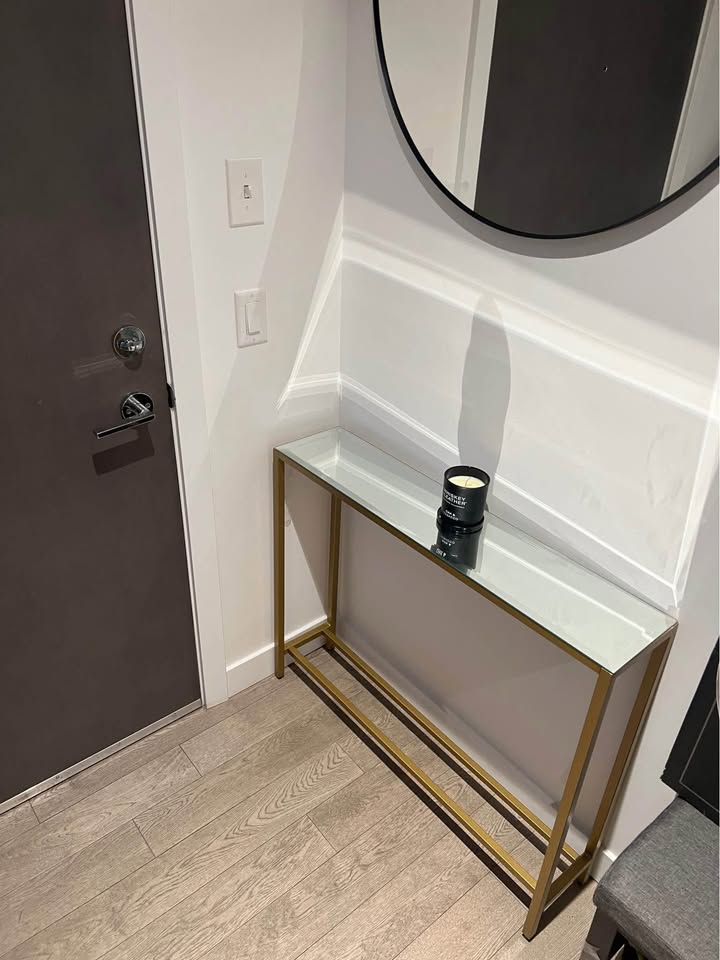 Modern Glass & Gold Console Table - photo 2