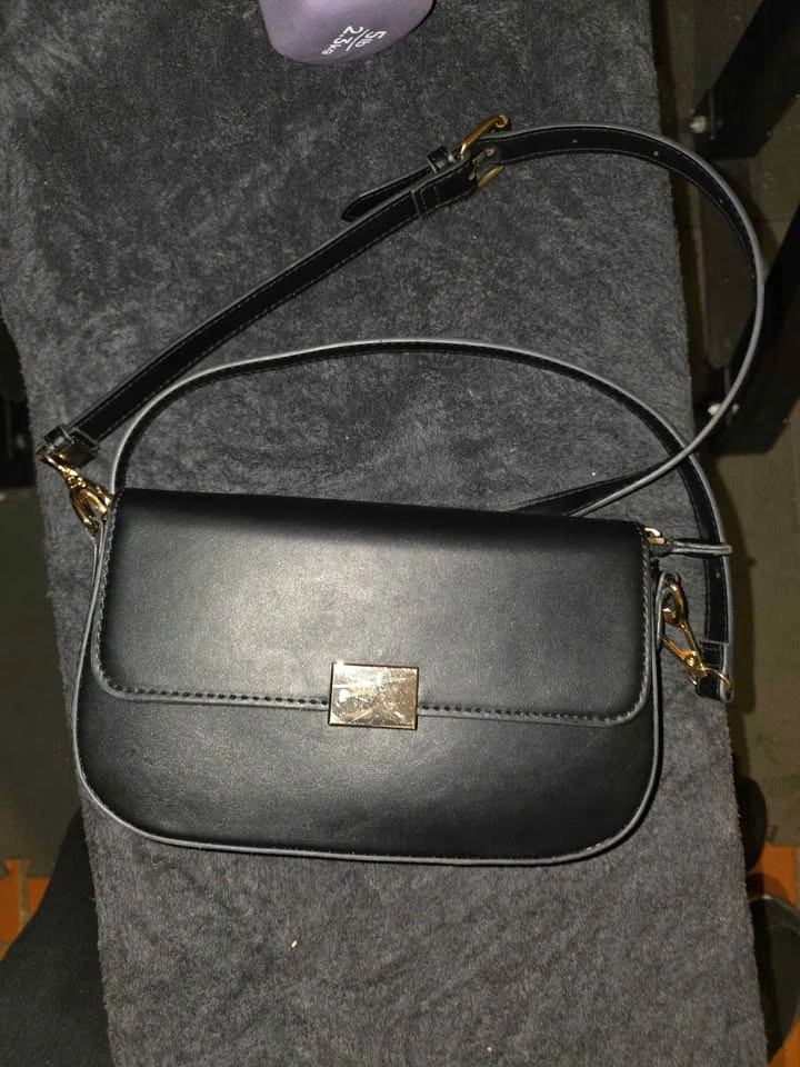 Black Crossbody Bag with Gold Hardware - photo 5